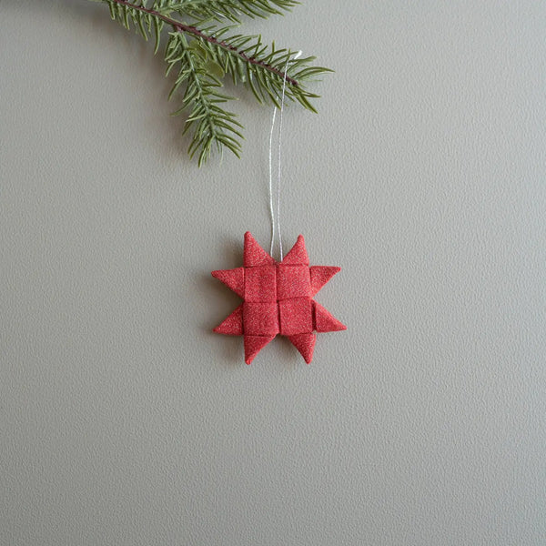 Folded Fabric Star Christmas Ornament