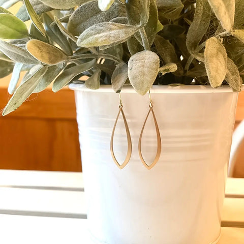 Small Hollow Marquis Earrings