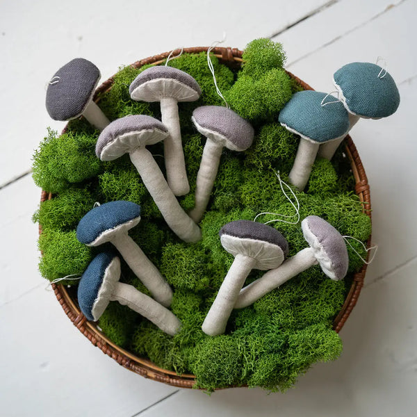 Linen Fabric Mushroom Christmas Ornament