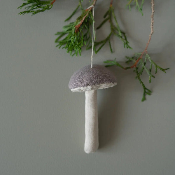 Linen Fabric Mushroom Christmas Ornament