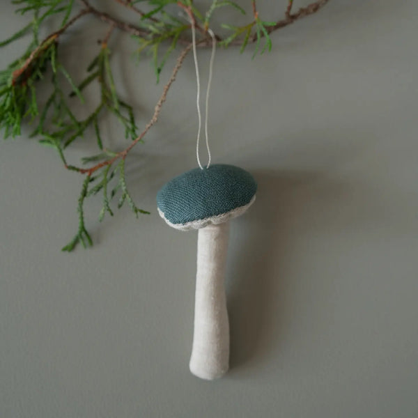 Linen Fabric Mushroom Christmas Ornament