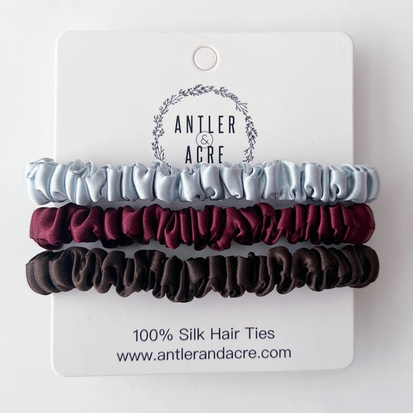 100% Silk Hair Tie Trio