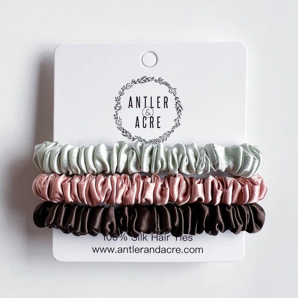 100% Silk Hair Tie Trio