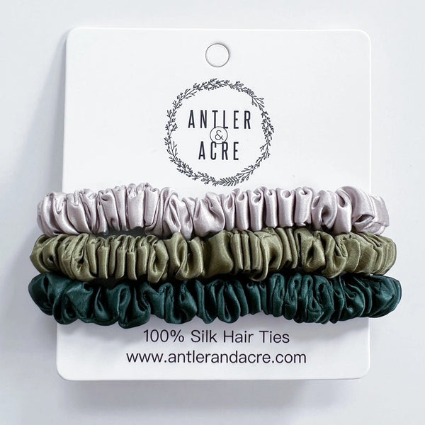 100% Silk Hair Tie Trio