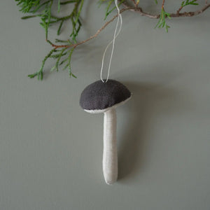 Linen Fabric Mushroom Christmas Ornament