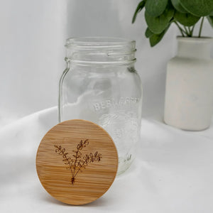 Bamboo Mason Jar Lid