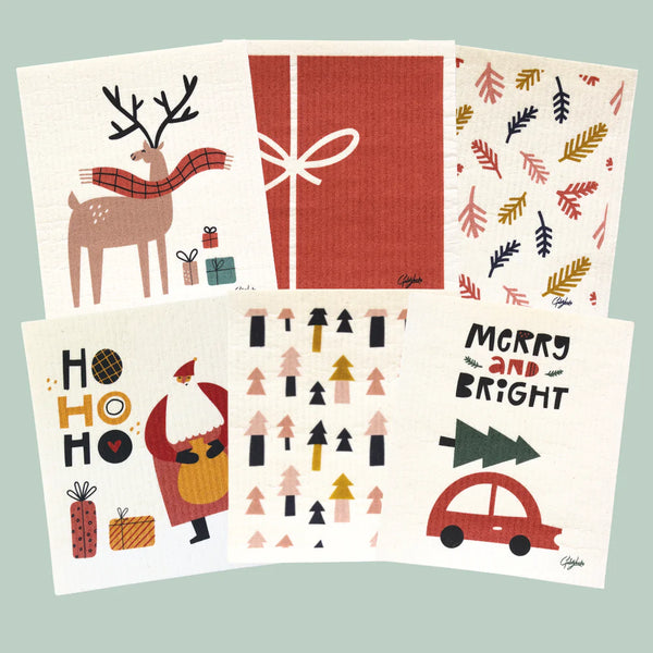 Holiday Sponge Cloths - 6 pack